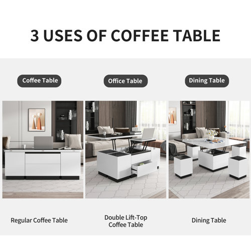 Hokku Designs Jasira Extendable Coffee Table Stools Wayfair